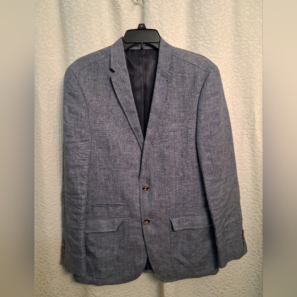 Murano, Baird Mcnutt Linen Textured Blue Blazer